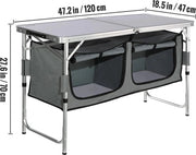 Cucina da Campeggio - Cucina per Campeggio - Cucina Esterna - Cassettoni Cucina - Cucina Esterna Inclinabile - Grigio - Ripiegabile