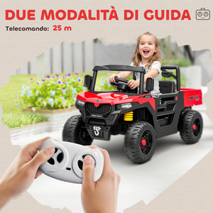 Macchina Elettrica Bambini 12V con Telecomando Sospensioni Bagagliaio e Musica Età 3-8 Anni Rosso