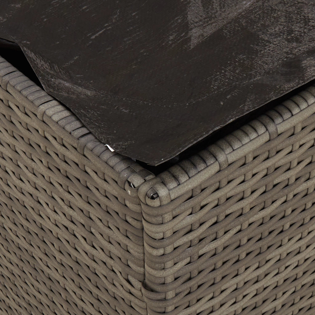 Box di Stoccaggio da Esterno Grigio e Grigio Scuro Rattan Grande