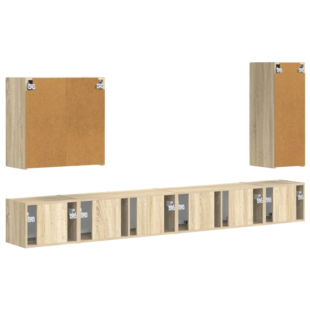 Set di Mobiletto da TV a Parete 6 pcs Rovere Sonoma 3408945