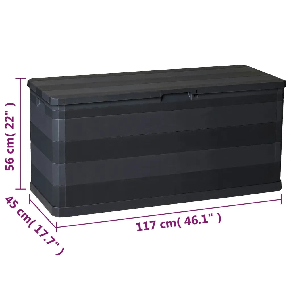 Baule da Giardino Nero 117x45x56 cm CFW5193463