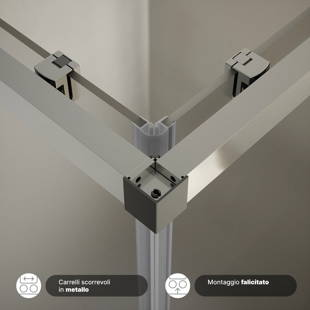 Box doccia  70x90 cm scorrevole vetro 6mm opaco con trattamento anticalcare h195cm scorrevole | Aruba