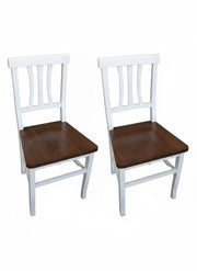 Set 2 sedie shabby bicolore legno seduta legno 43x45x91 - Mobili 2G