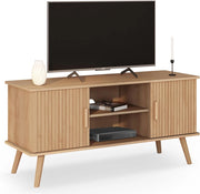 Mobile TV JULIETTE 110 cm con 2 ante a doghe color rovere