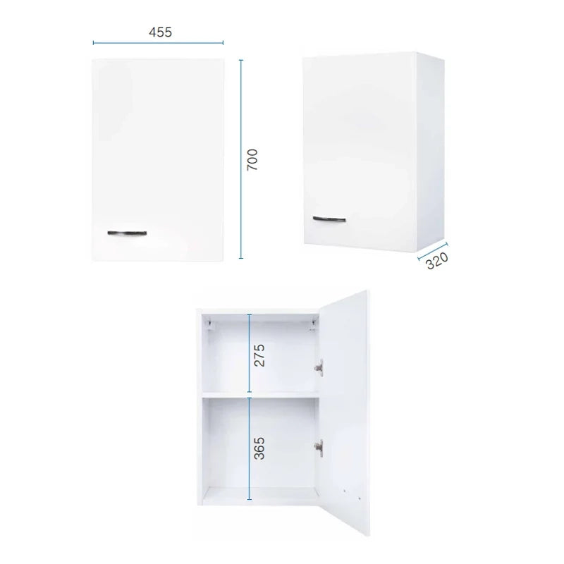Pensile 45x32 bianco maniglia destra