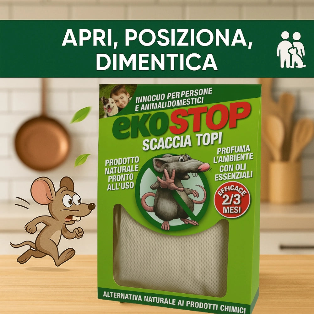 Repellente naturale scacciatopi ratti formula innovativa profumata 50 g ekostop