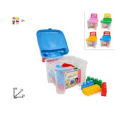 Trade Shop - Sediolina Bambini Contenitore Con Costruzioni Plastica Colorate Sedia Bimbi -