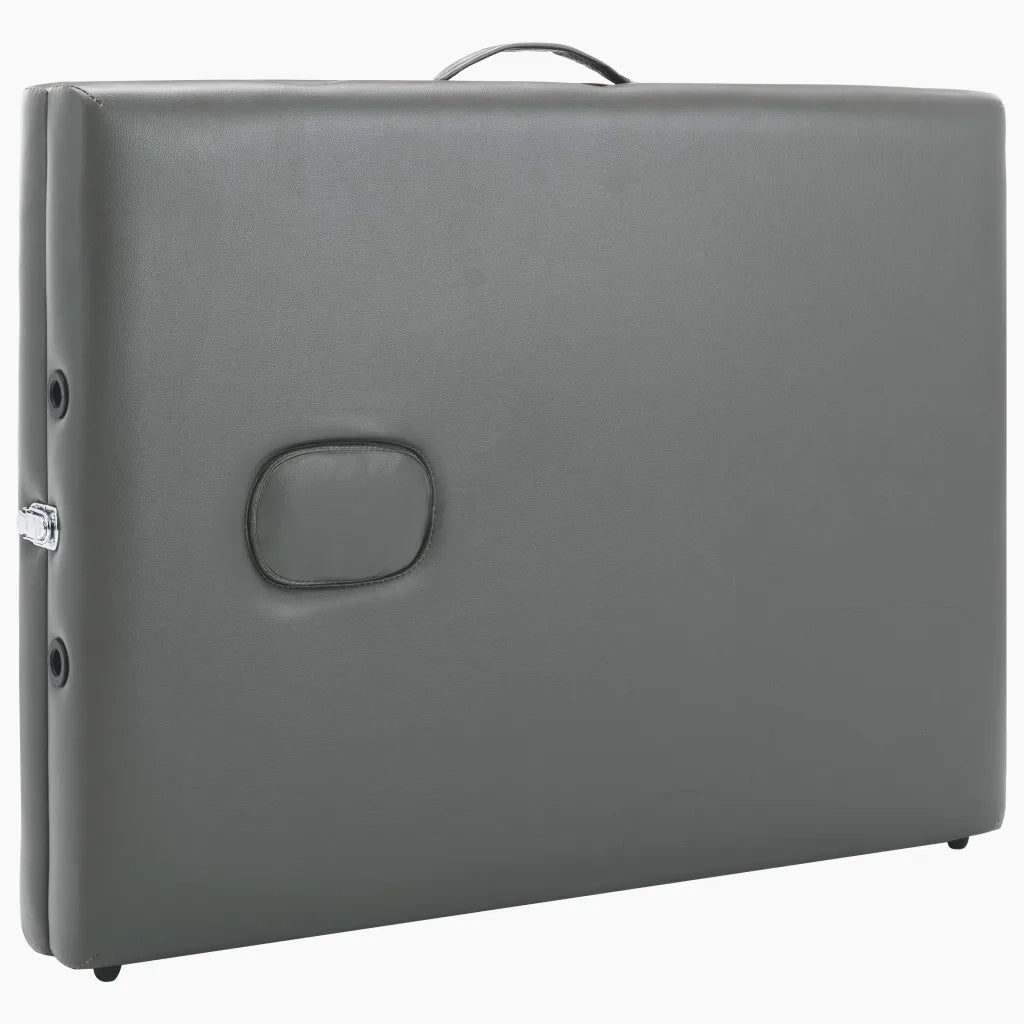 Lettino da Massaggio 2 Zone Telaio in Legno Antracite 186x68cm 110171