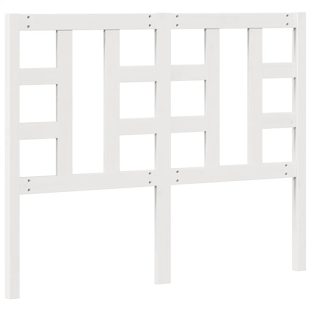 Testiera per Letto-Testata-Testiera Decorativa Bianca 126x4x100cm in Legno Massello di Pino 803833