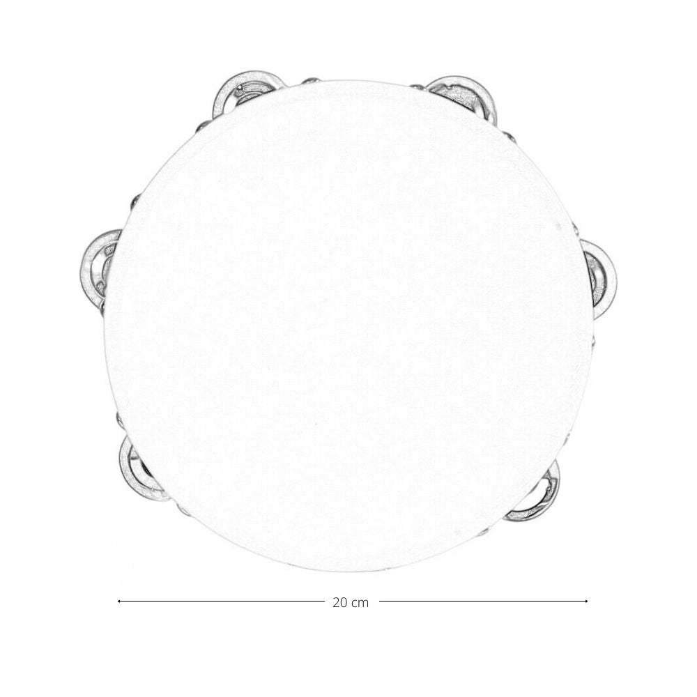 10 Tamburelli in Legno decorativi da 20 cm di diametro con Sonagli
