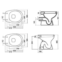 Vaso felce a terra con scarico a muro in porcellana