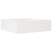 Fioriera | Cassetta per fiori | Vaso da Giardino Bianca 80x80x23 cm Legno Massello di Pino