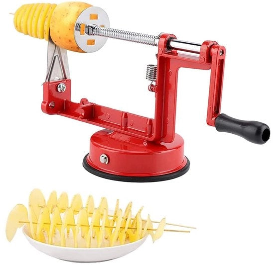 Snidatrice di patate - Spiralessere - Faccia in acciaio inossidabile - Base aspirante potente - Sicura e igienica - Macchina per tagliare