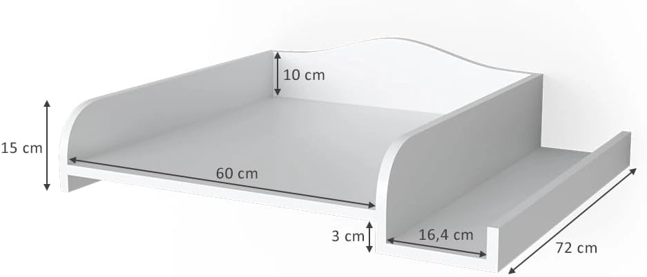Vicco Piano fasciatoio, Bianco, 83 x 72 cm su lavatrice