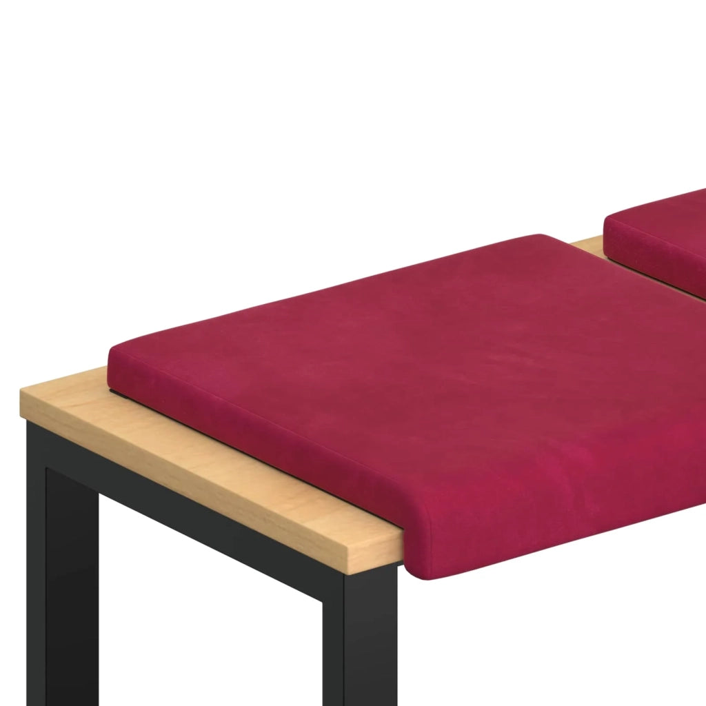 Cuscino per panchina 4 pcs Velluto Rosso Vino Profondità 35 cm 42043103