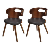 Sedie da Pranzo 2 pz Marroni in Similpelle da interno cod mxl 29612