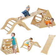 Struttura gioco scalata bambini 8 in 1 con rampa scala arco e borsa sabbia ¨C Xylo ¨C 175x59,5x60 cm naturale