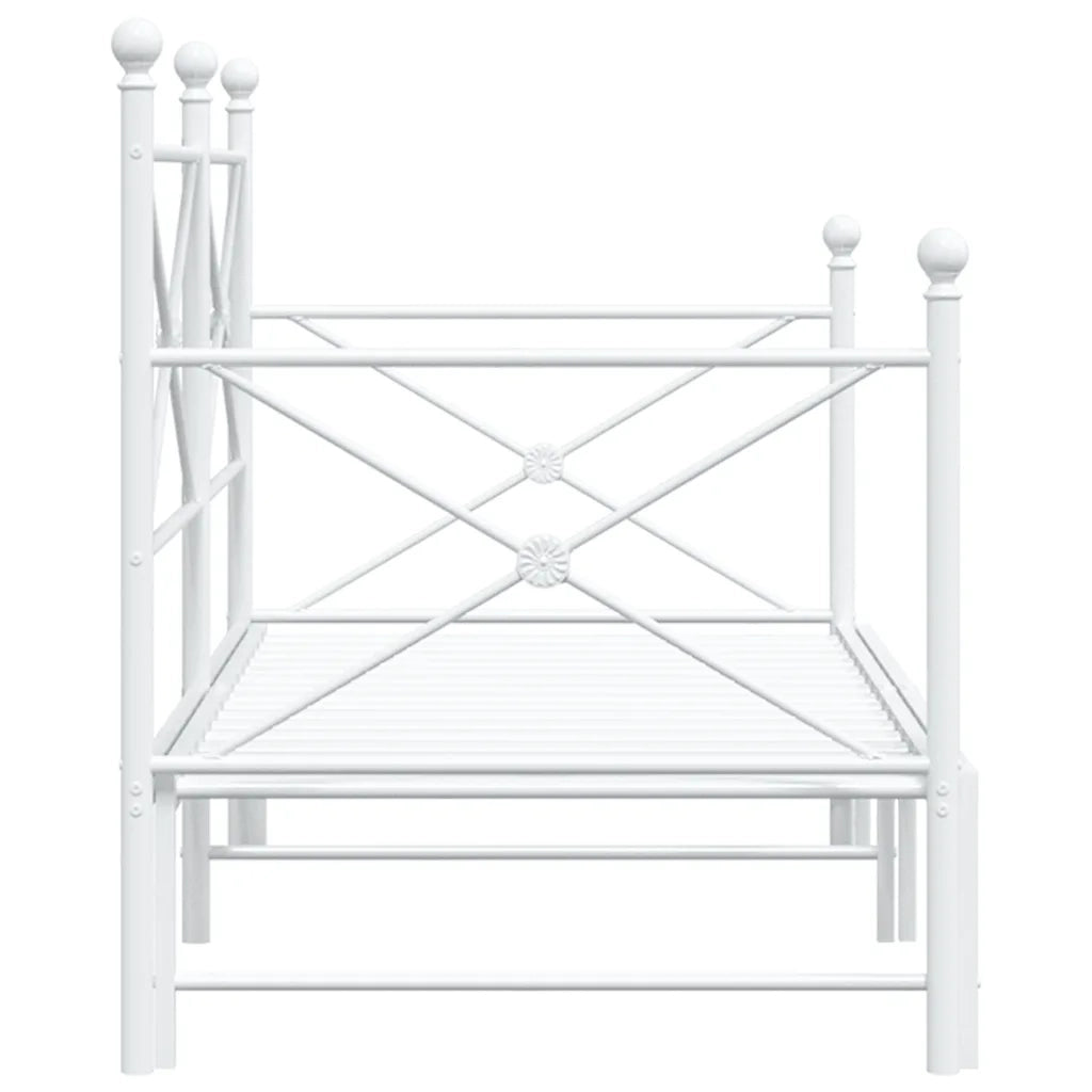 Divano Letto Estraibile senza Materasso Bianco 80x200cm Acciaio 4104687