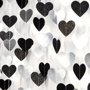 Decorazioni per Festa, 4 pezzi, Argento e Nero, 52m, per Matrimonio, Compleanni e Feste