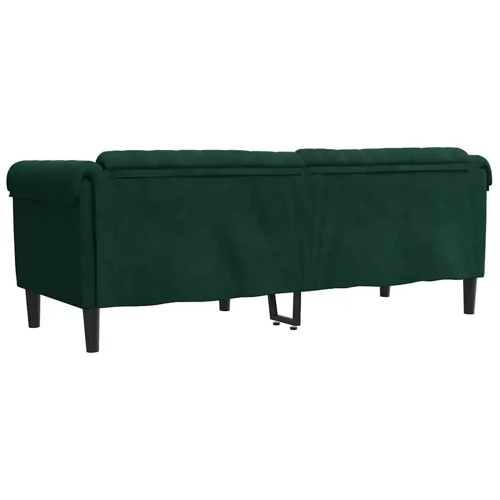 Divano | Divano da soggiorno | Sofa a 3 Posti Verde Scuro in Velluto