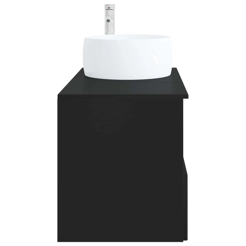 Set di mobili per il bagno 2 pz Nero Legno ingegnerizzato 3404095