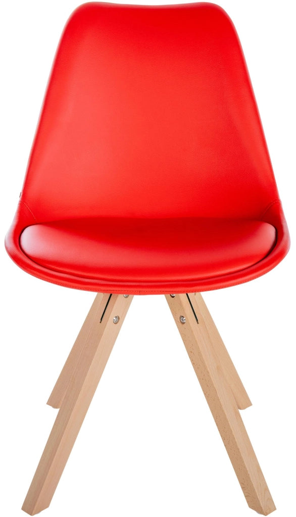 Sedia Sofia in similpelle rosso,natura (quadrato)