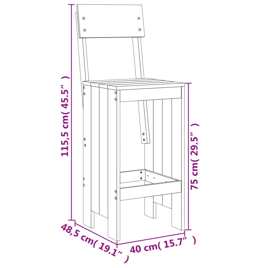 Set Bar da Giardino 5 pz ambra in Legno Massello di Pino 3157808