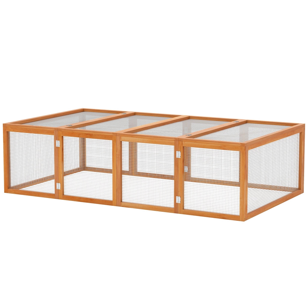 Gabbia per conigli esterno interno 2 porte ¨C Minimal ¨C legno massello pino 181x100x48 cm