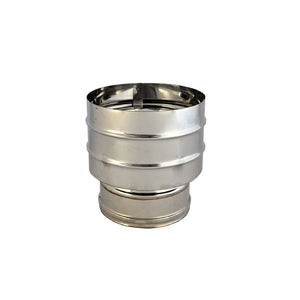 Fumaiolo a cappello doppia parete KASART antivento acciaio inox spessore 5/10 +misure Ø CM 8/13