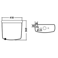 Cassetta per vaso monoblocco felce in porcellana