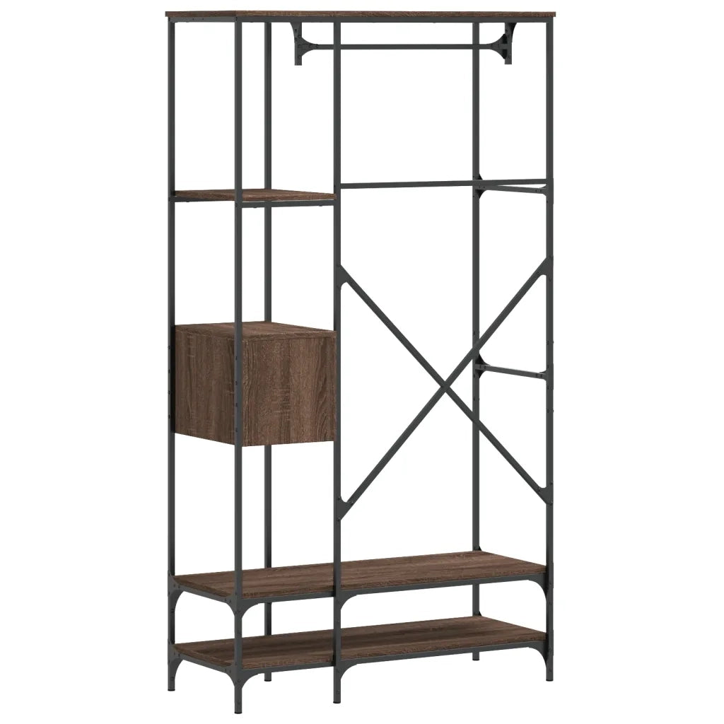 Appendiabiti con Scaffali Rovere Marrone in Legno Multistrato CFW7313613