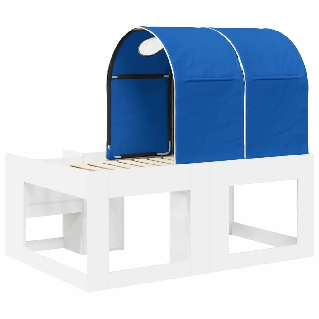 Letto con Tunnel 4 pcs Bianco e Blu Legno ingegnerizzato 3423499