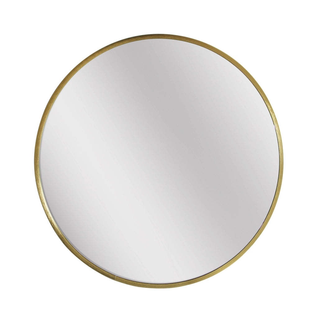 Specchio rotondo Hispanohogar alluminio dorato 80x80x5