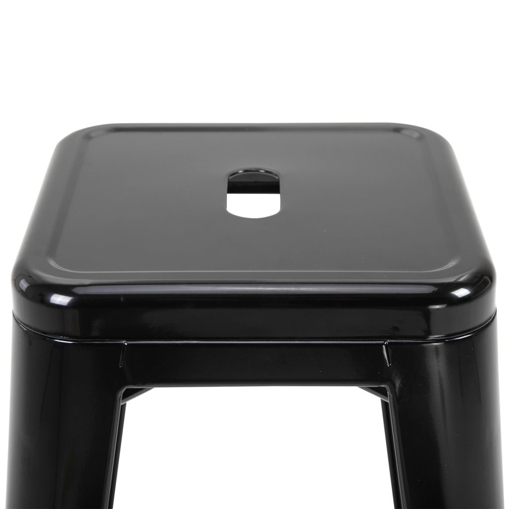 Sgabello da Bar Industriale Retr¨° con Poggiapiedi ¨C zephmum ¨C 4 Pezzi, Struttura in Metallo, Colore Nero, Altezza Seduta 76 cm