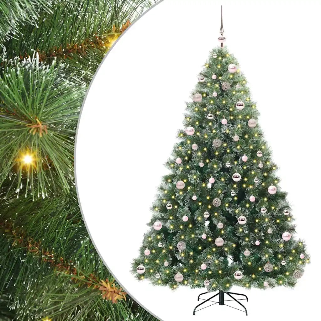 Albero di Natale Artificiale-Albero Natalizio con 300 LED Verde 210 cm PE e PVC 431908
