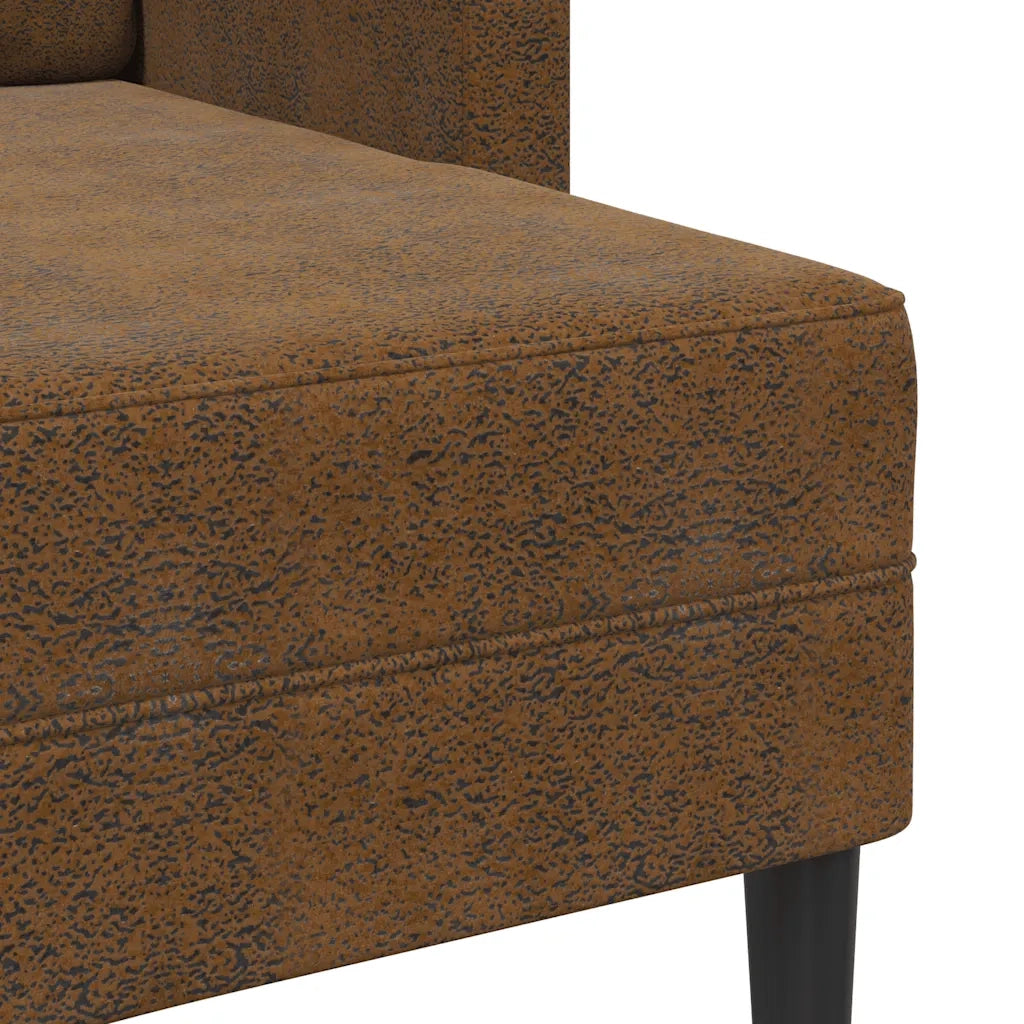 Divano 2 Posti con Chaise longue a L-Sofa 2 Posti con Chaise Marrone 125 cm Similpelle