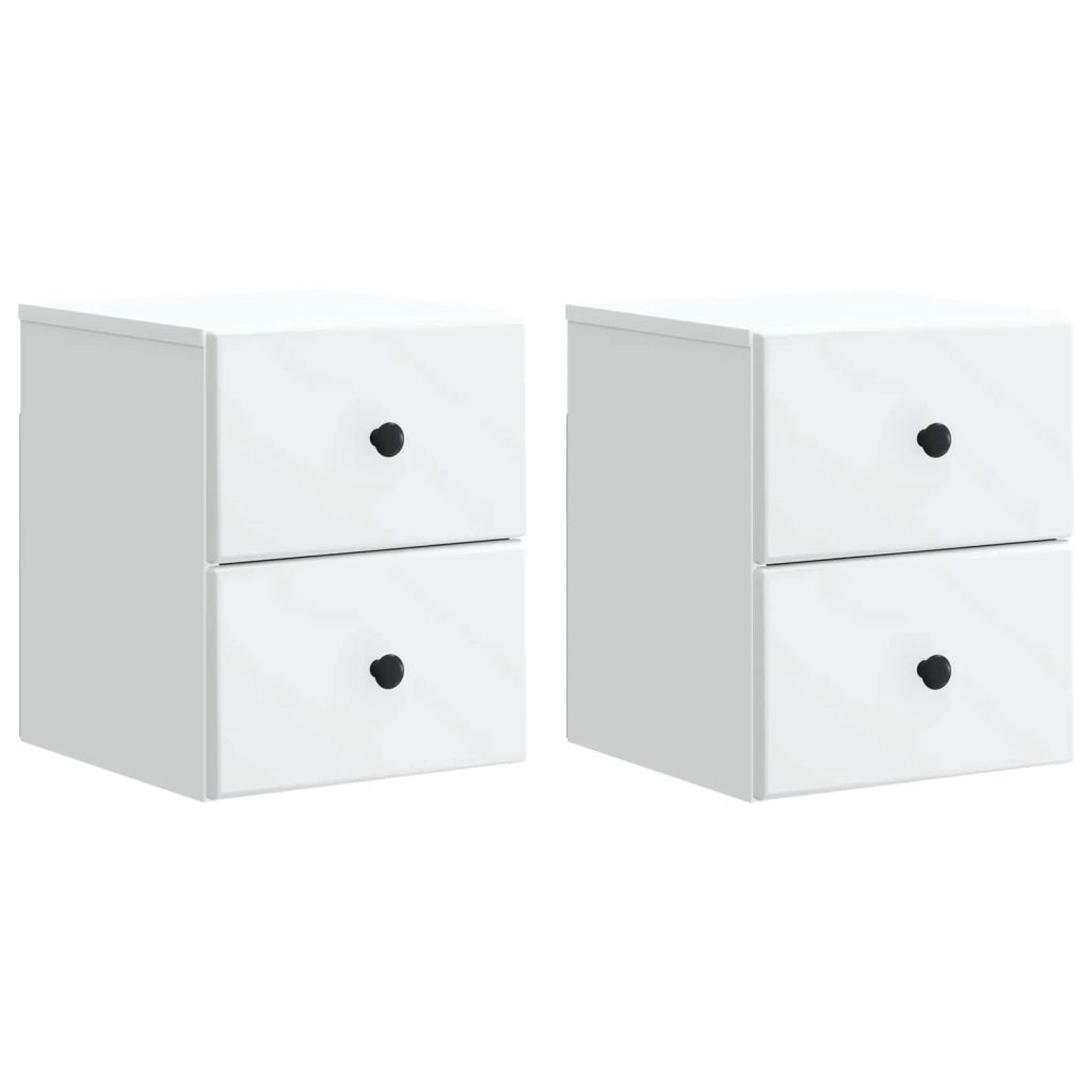 Mobiletto da notte a muro 2 pcs Bianco 34,5 x 33 x 40 cm 899146