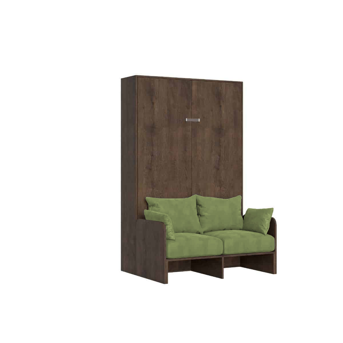 Letto Una Piazza E Mezzo A Scomparsa 120 Kentaro Con Divano Noce e Verde