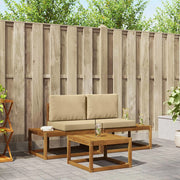 Set di divani da esterno con cuscino 3 pcs Naturale