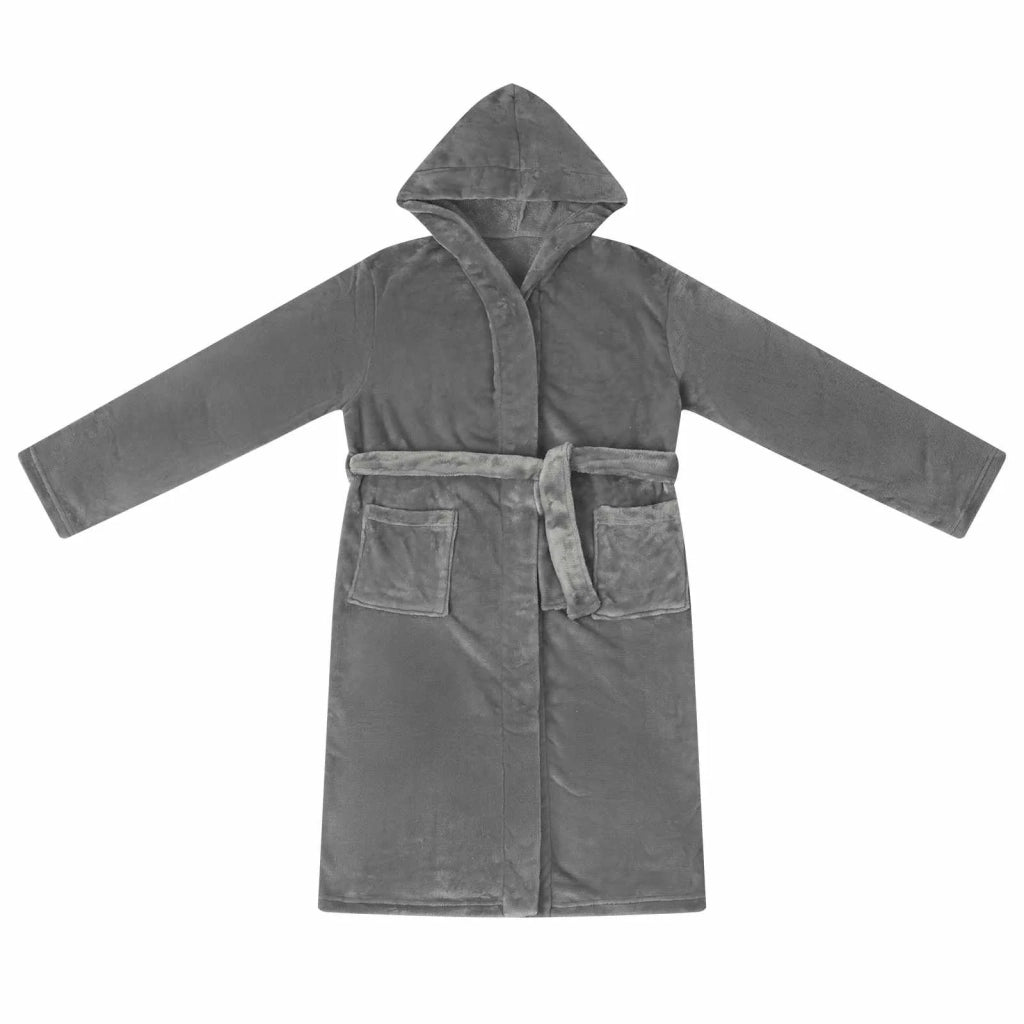 Accappatoio con Cappuccio Grigio scuro m Flanella CFW2890758