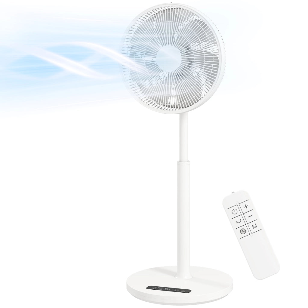 Ventilatore da terra con telecomando e 12 velocit¨¤ ¨C zephmum ¨C Bianco altezza regolabile