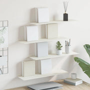 Mensola sospesa 4 pcs Bianco 60 x 18 x 2,5 cm Acciaio