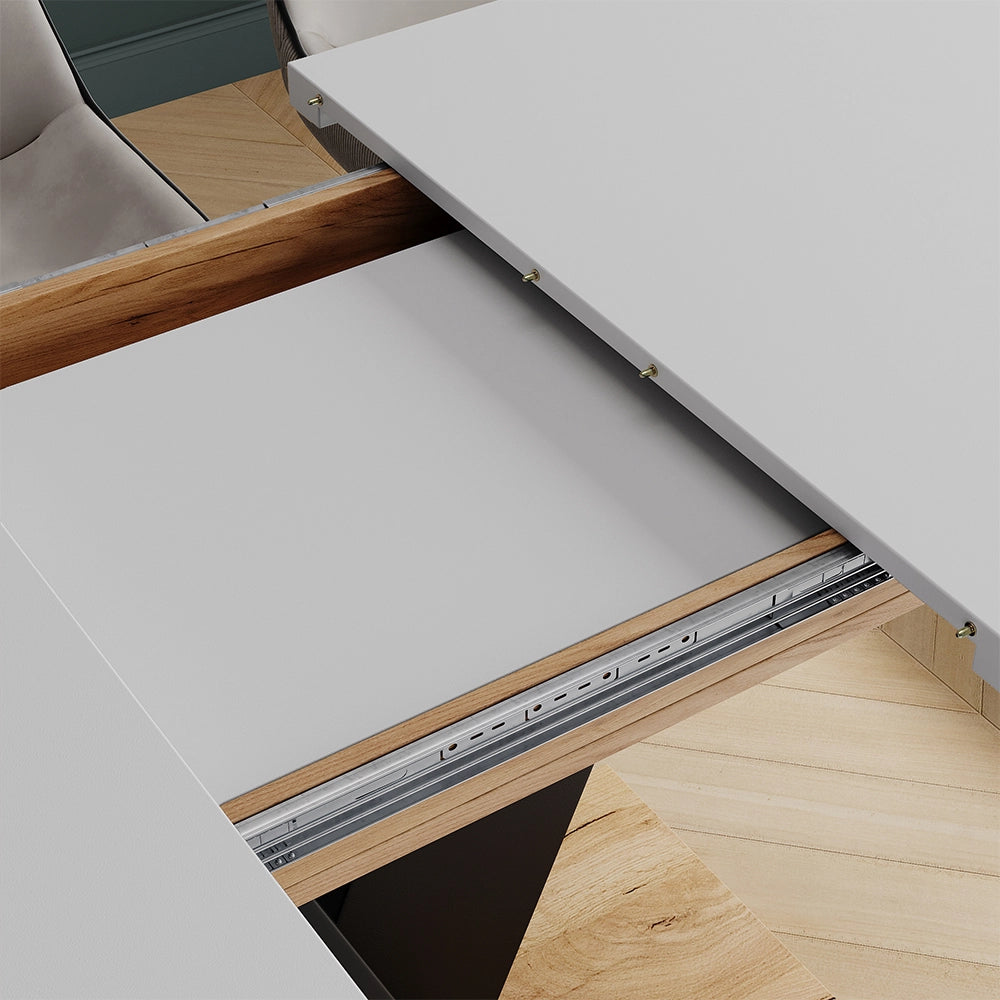 Vicco tavolo da pranzo allungabile Rovere bianco/dorato 120 x 80 cm estensibile