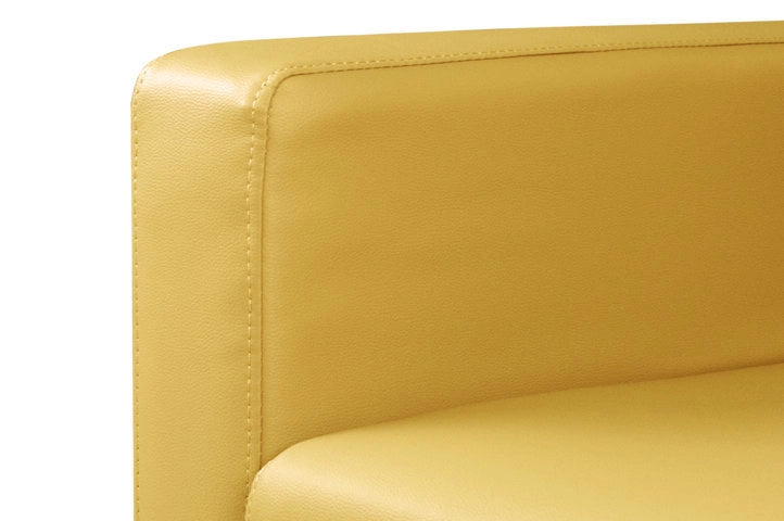 Divano 2 posti in ecopelle giallo senape - Charlie - DI-CHA32PU