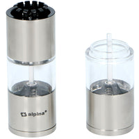 Macinapepe e Sale Spezie Acciaio Inossidabile 2 Scomparti Argento Lame Affilate