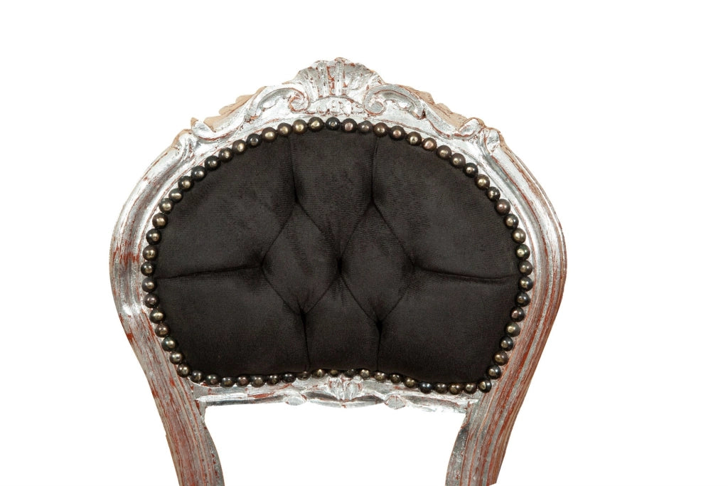 Biscottini Sedia stile francese Luigi XVI in legno massello di faggio poltroncina XVI,