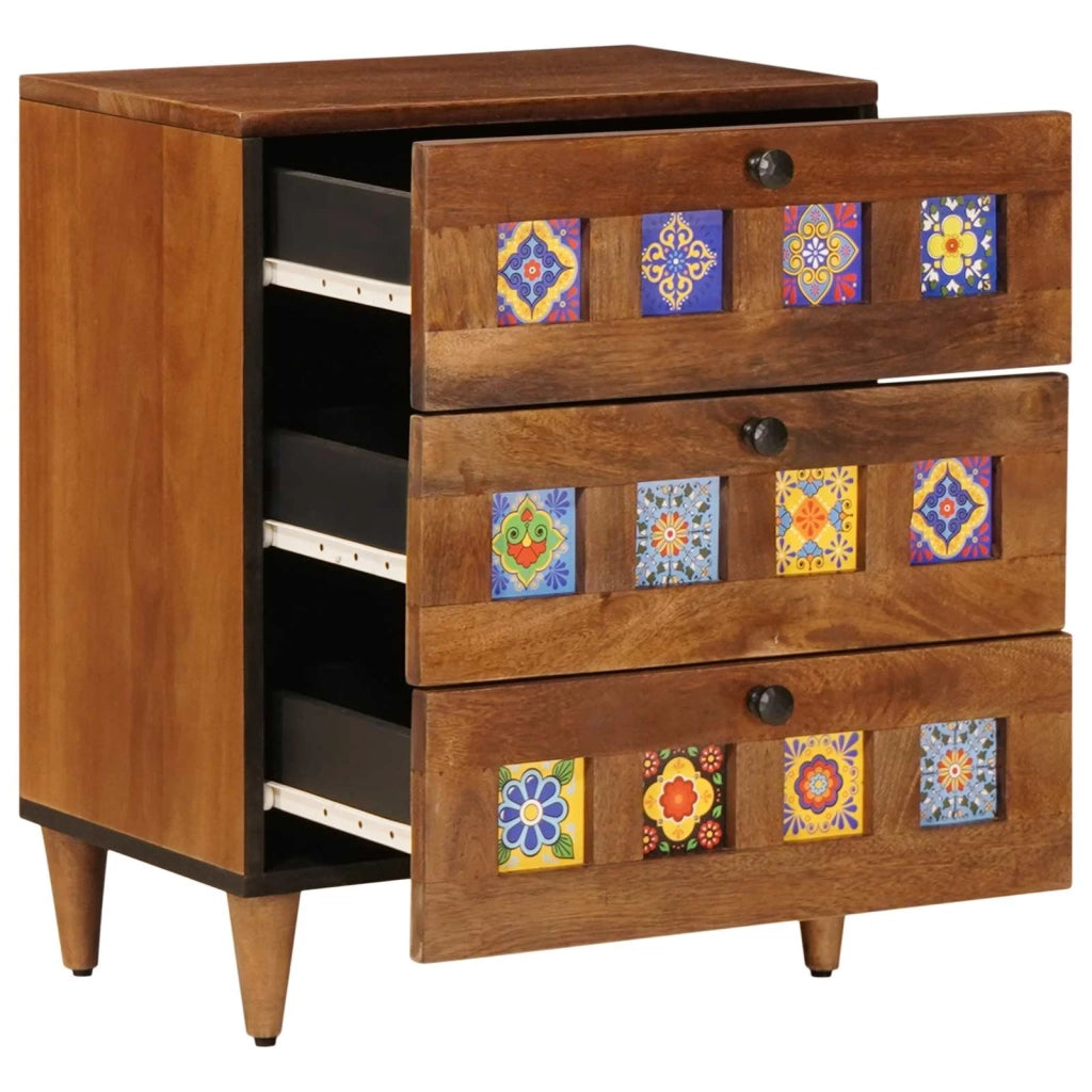 Comodino | Armadio da Notte | Mobiletto da notte con cassetto Marrone 50 x 33 x 62 cm