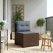 Divano da Giardino a 1 Posto con Cuscini Aspetto Rattan PP 8011803