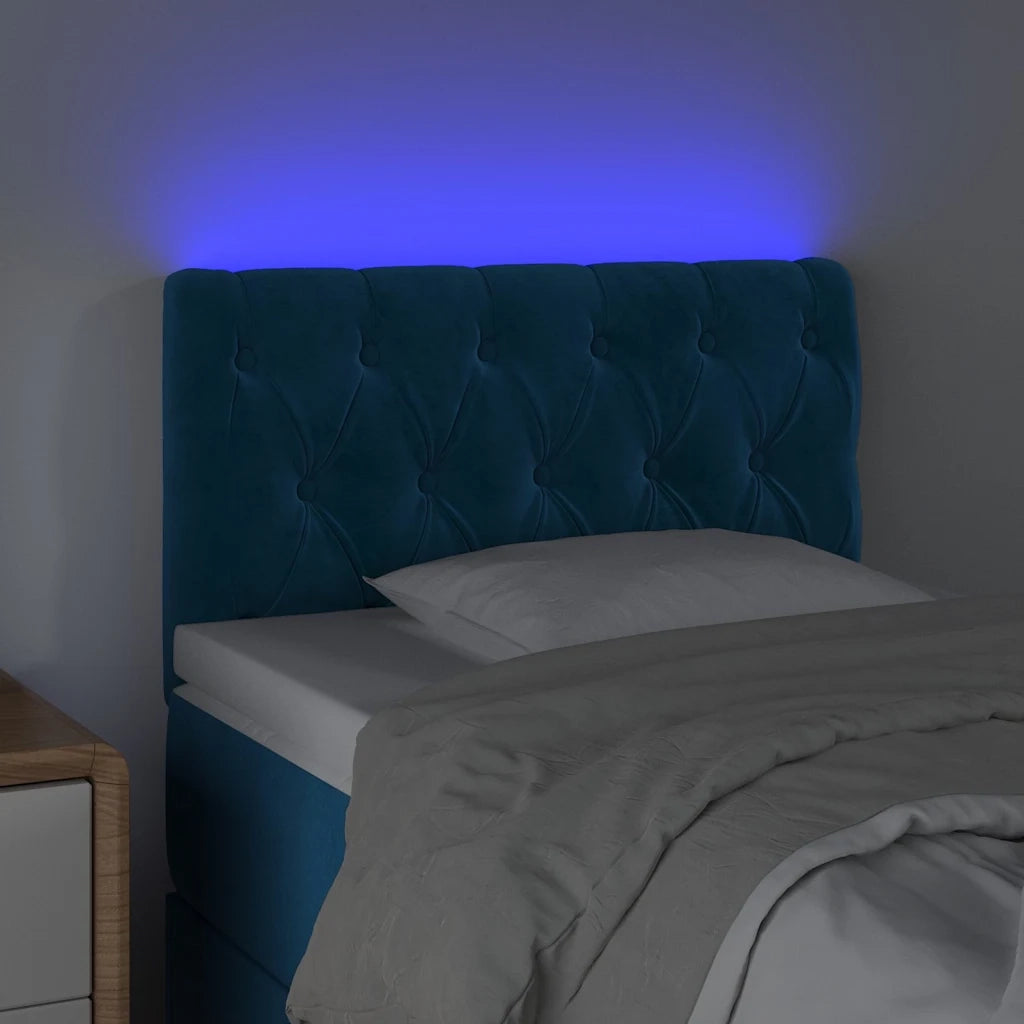 Testiera a LED Blu Scuro 80x7x78/88 cm in Velluto 3121982