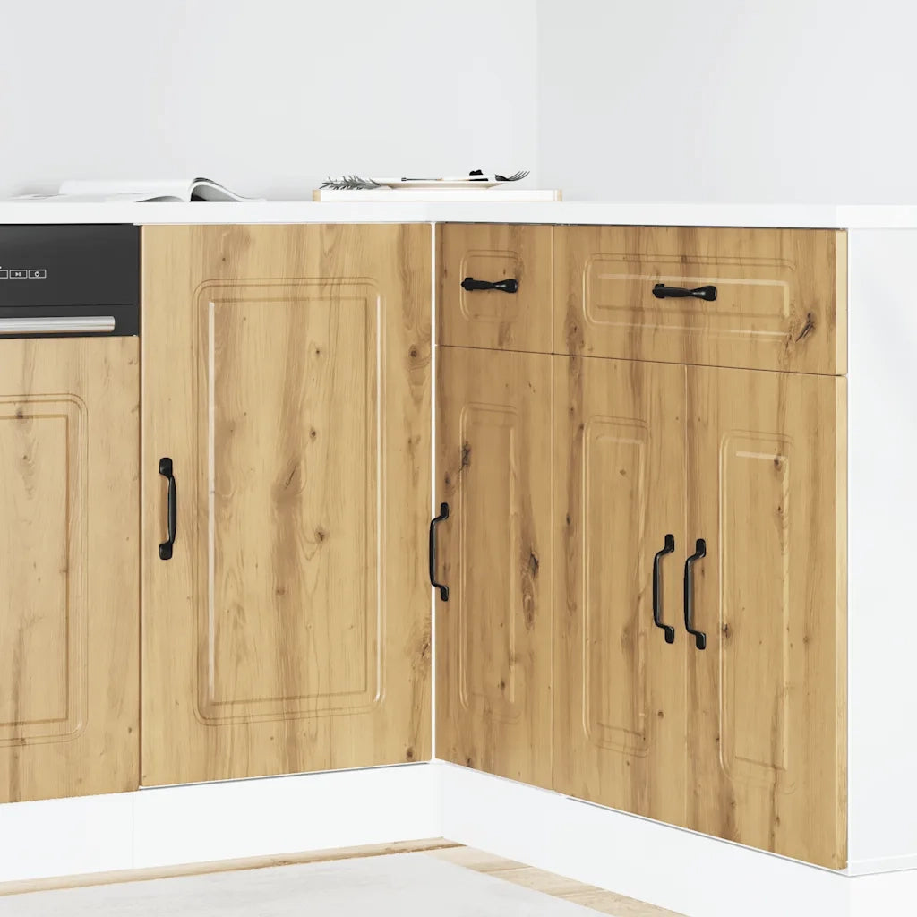 Base da Cucina-Mobile Base da Cucina Kalmar Rovere Artigianale in Legno Multistrato 426216